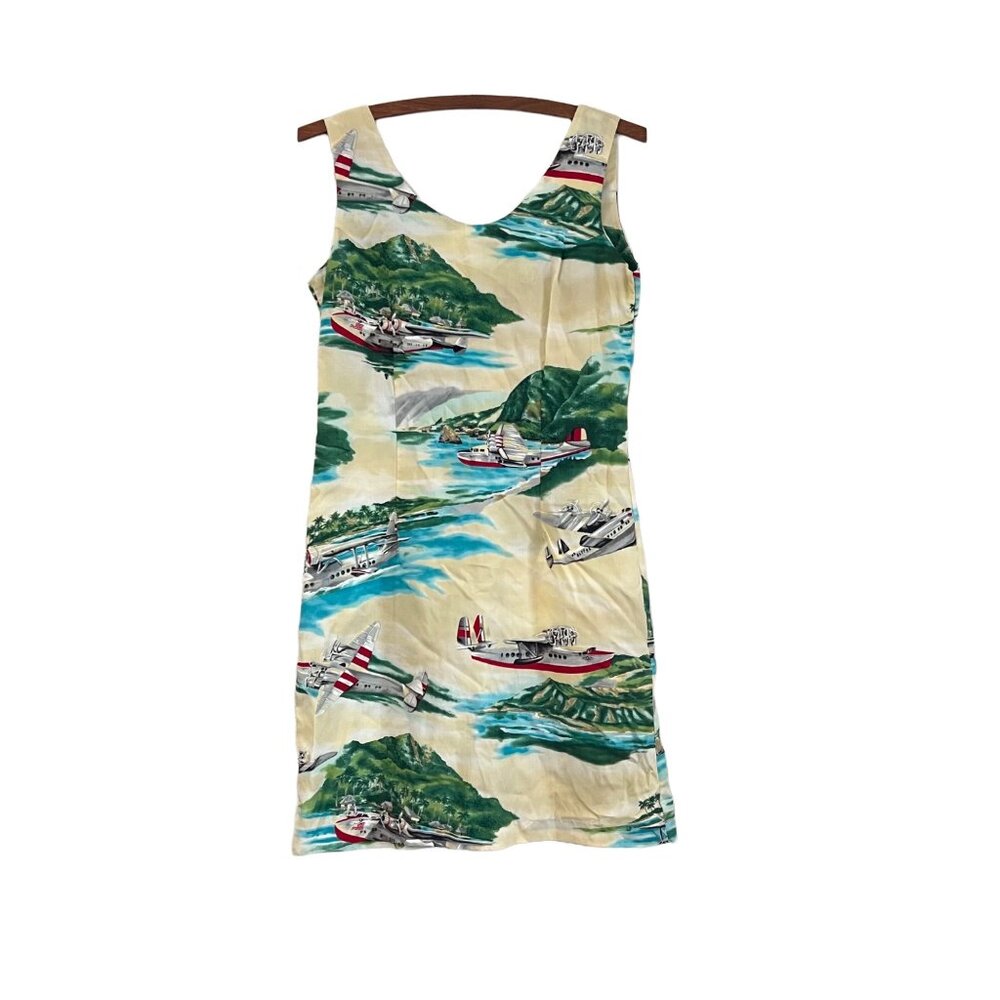 Paradise Found Womens Seaplane Made in Hawaii Sleeveless Shift Dress Size S